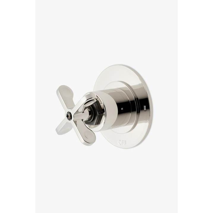 Waterworks COMMERCIAL ONLY Henry Two Way Diverter Valve Trim for Thermostatic with Roman Numerals and Two-Tone Cross Handle in Nickel/Dark Nickel